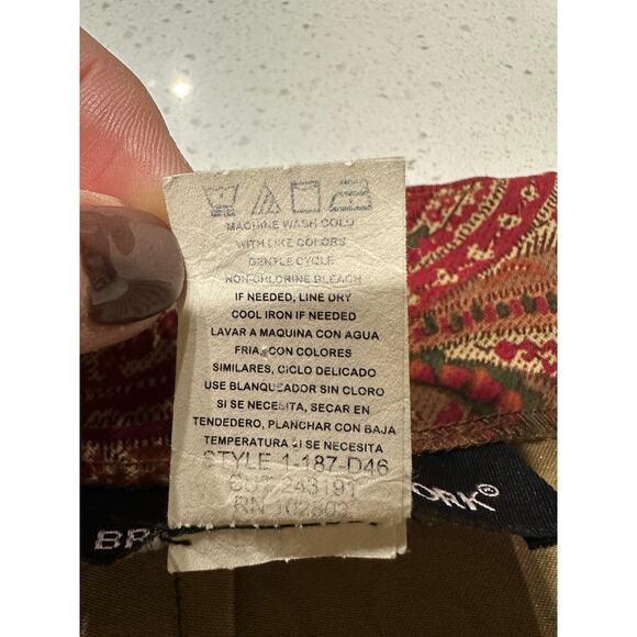 Vintage Paisley Floral Womens Skirt Midi Rust Gold 12 P Modest Mature Earthy - Picture 4 of 10